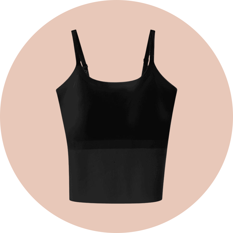  Frauen Eisseide Unterhemd mit eingearbeitetem Brustpolster