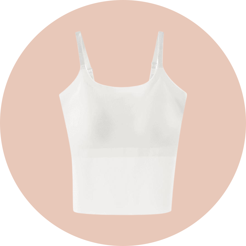  Frauen Eisseide Unterhemd mit eingearbeitetem Brustpolster