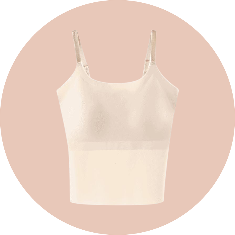  Frauen Eisseide Unterhemd mit eingearbeitetem Brustpolster