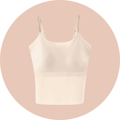  Frauen Eisseide Unterhemd mit eingearbeitetem Brustpolster