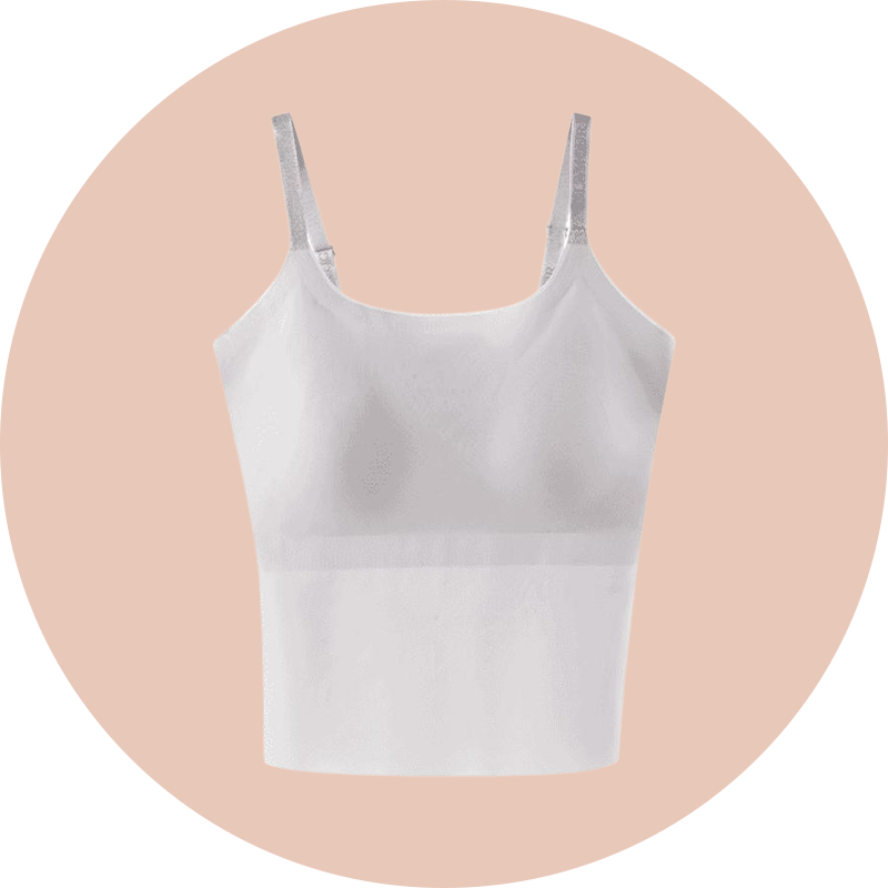  Frauen Eisseide Unterhemd mit eingearbeitetem Brustpolster