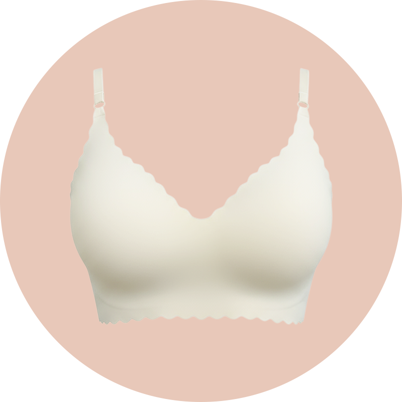 Bügelloser Eisseiden-BH mit Wellenrand, nahtlos und stützender Push-Up-Effekt