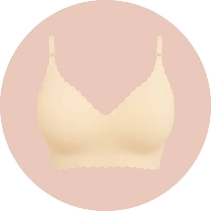 Bügelloser Eisseiden-BH mit Wellenrand, nahtlos und stützender Push-Up-Effekt