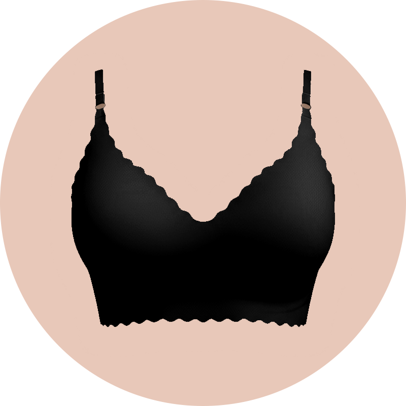 Bügelloser Eisseiden-BH mit Wellenrand, nahtlos und stützender Push-Up-Effekt