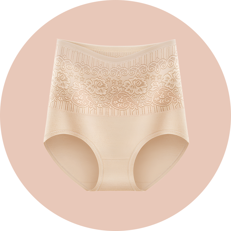 Damen Baumwoll Shapewear High-Waist Bauchweg Unterhose mit Po-Lifting