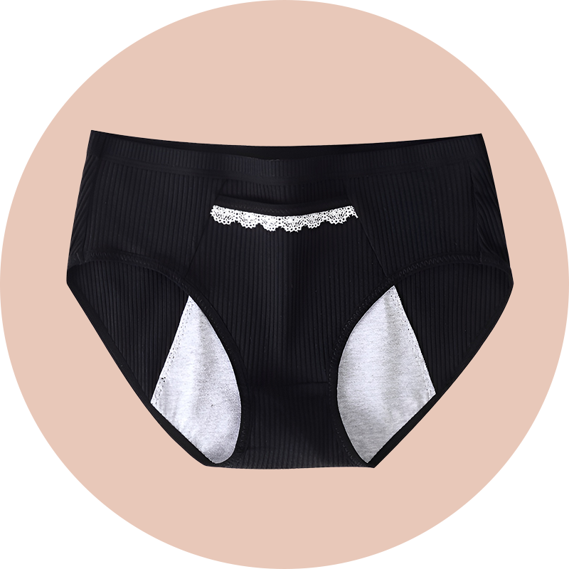 Nahtlose Baumwoll-Slip für Damen, große Größe, mittlere Taille, mit Taschen