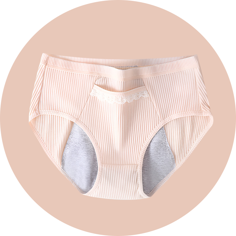 Nahtlose Baumwoll-Slip für Damen, große Größe, mittlere Taille, mit Taschen