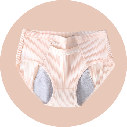 Nahtlose Baumwoll-Slip für Damen, große Größe, mittlere Taille, mit Taschen
