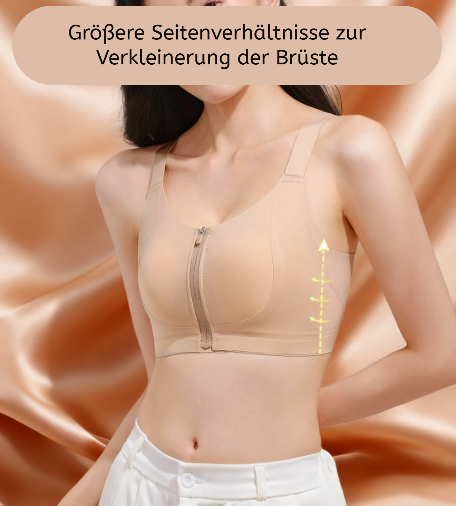 Sport-BH mit glattem Stoff und nahtlosem Design