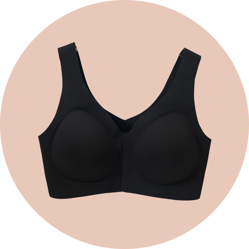 Atmungsaktiver nahtloser Sport-BH für Damen, große Größen, Frontverschluss, Push-Up-Effekt