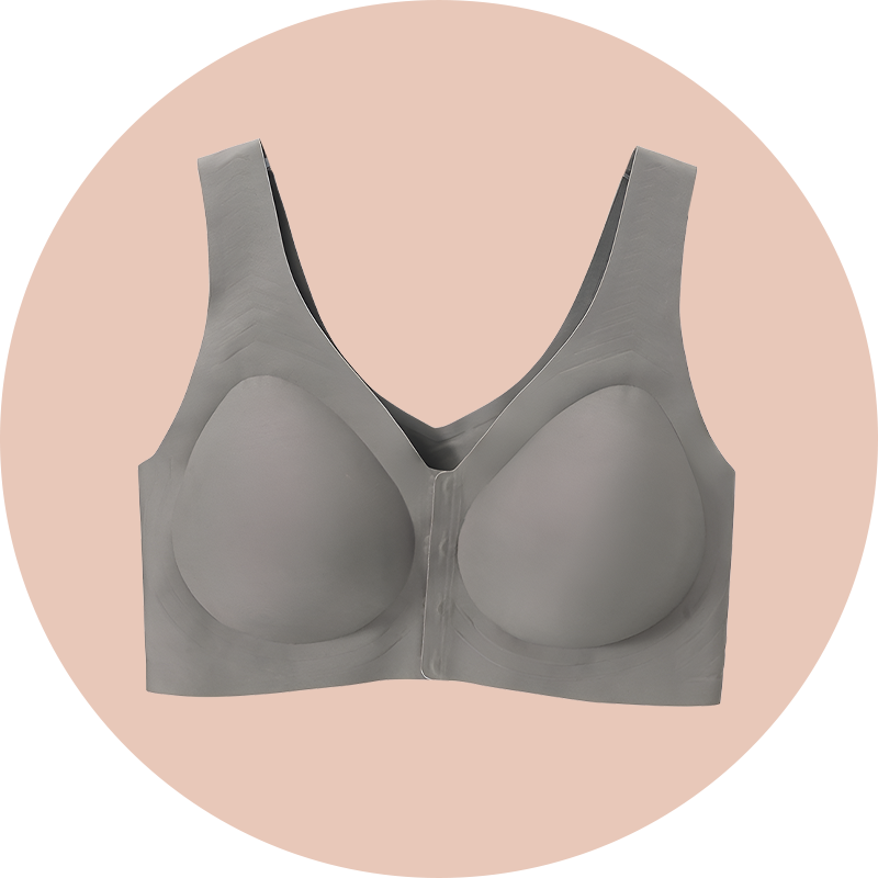 Atmungsaktiver nahtloser Sport-BH für Damen, große Größen, Frontverschluss, Push-Up-Effekt