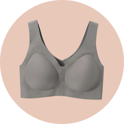 Atmungsaktiver nahtloser Sport-BH für Damen, große Größen, Frontverschluss, Push-Up-Effekt