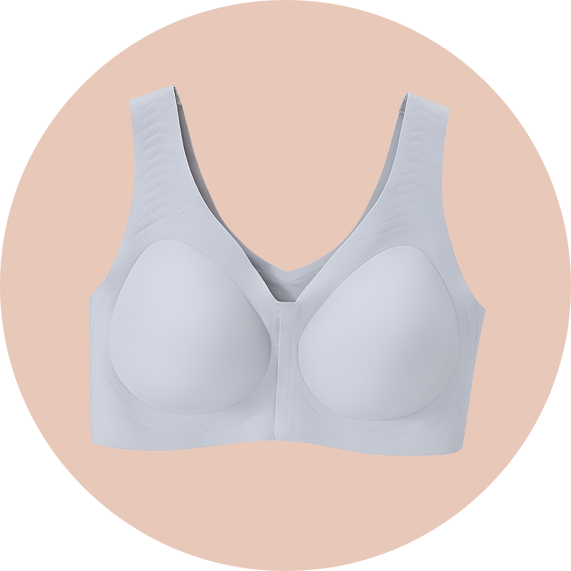 Atmungsaktiver nahtloser Sport-BH für Damen, große Größen, Frontverschluss, Push-Up-Effekt