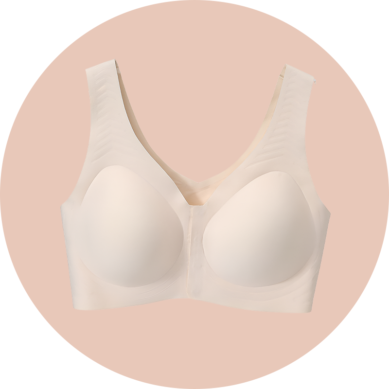 Atmungsaktiver nahtloser Sport-BH für Damen, große Größen, Frontverschluss, Push-Up-Effekt