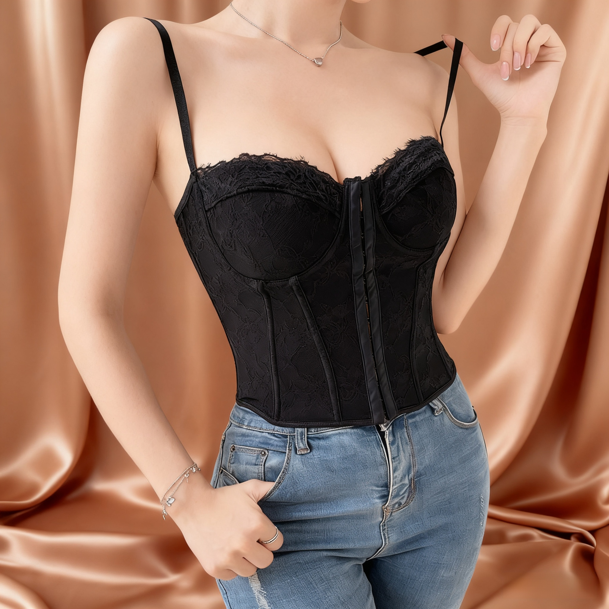Sexy Spitzen-Bustier mit verstellbaren Trägern