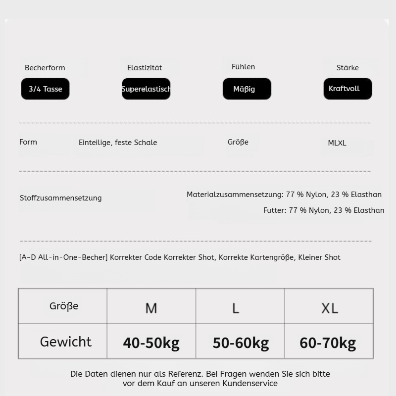Antigravitations-Bustier mit verstellbaren Trägern
