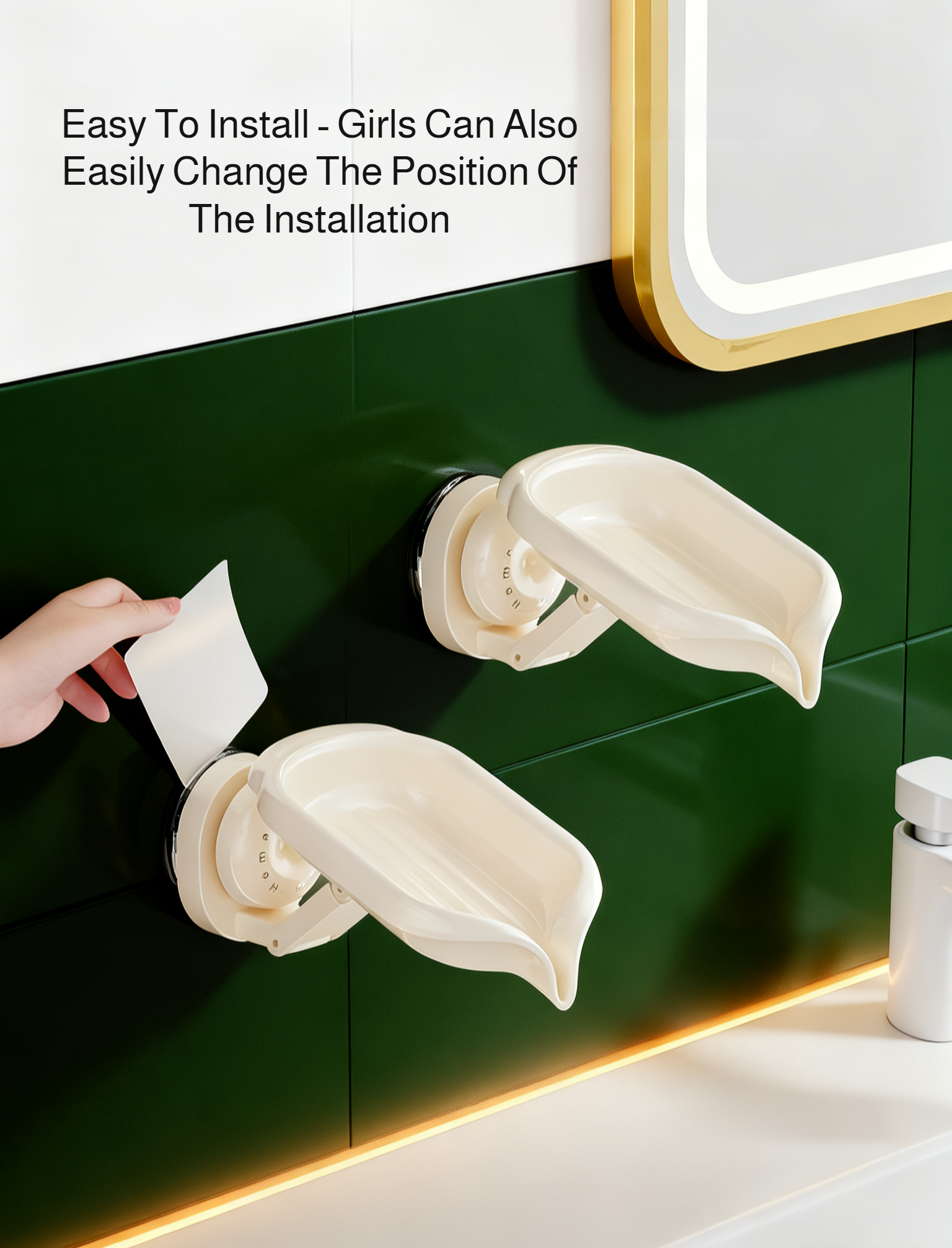 Compact countertop soap tray for small spaces