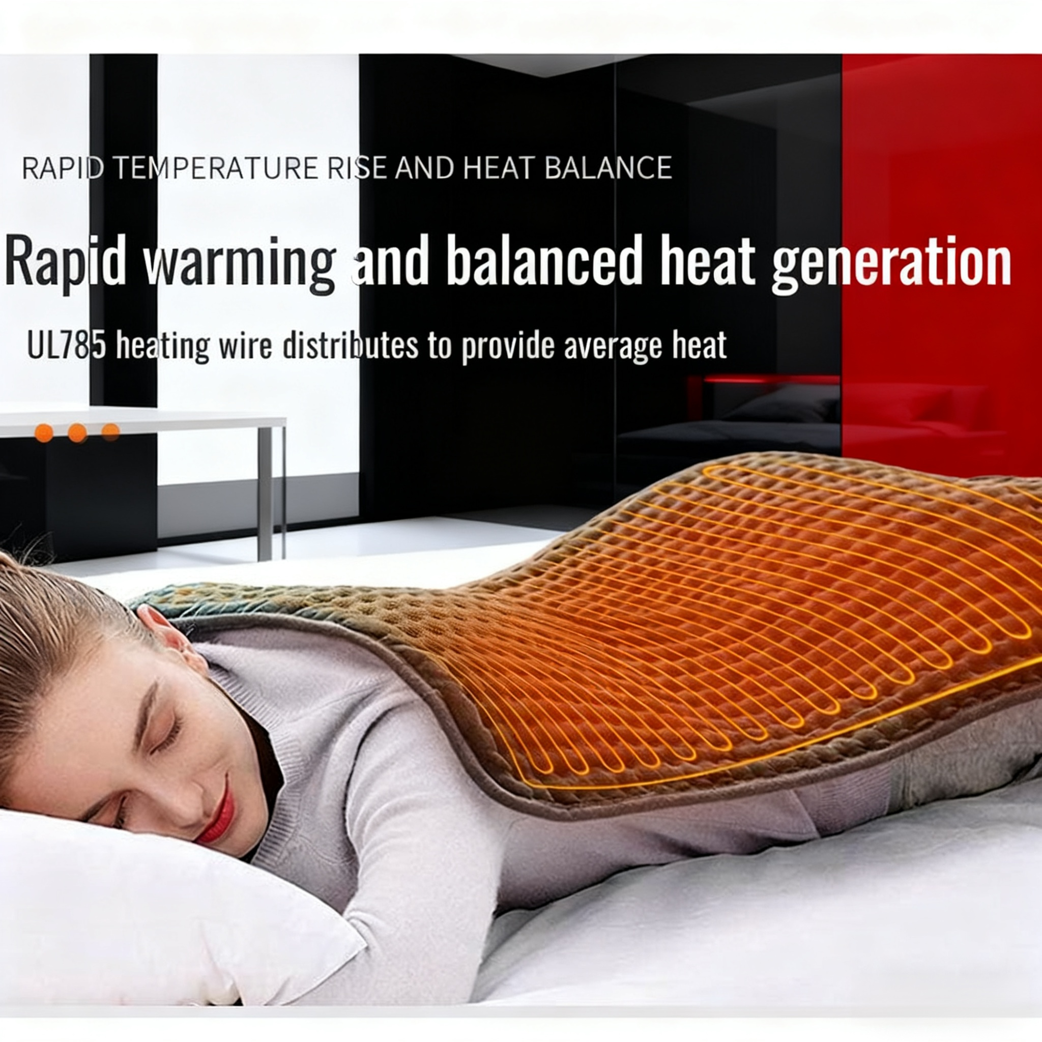 Relaxing on Bed with Smart Electric Heating Blanket