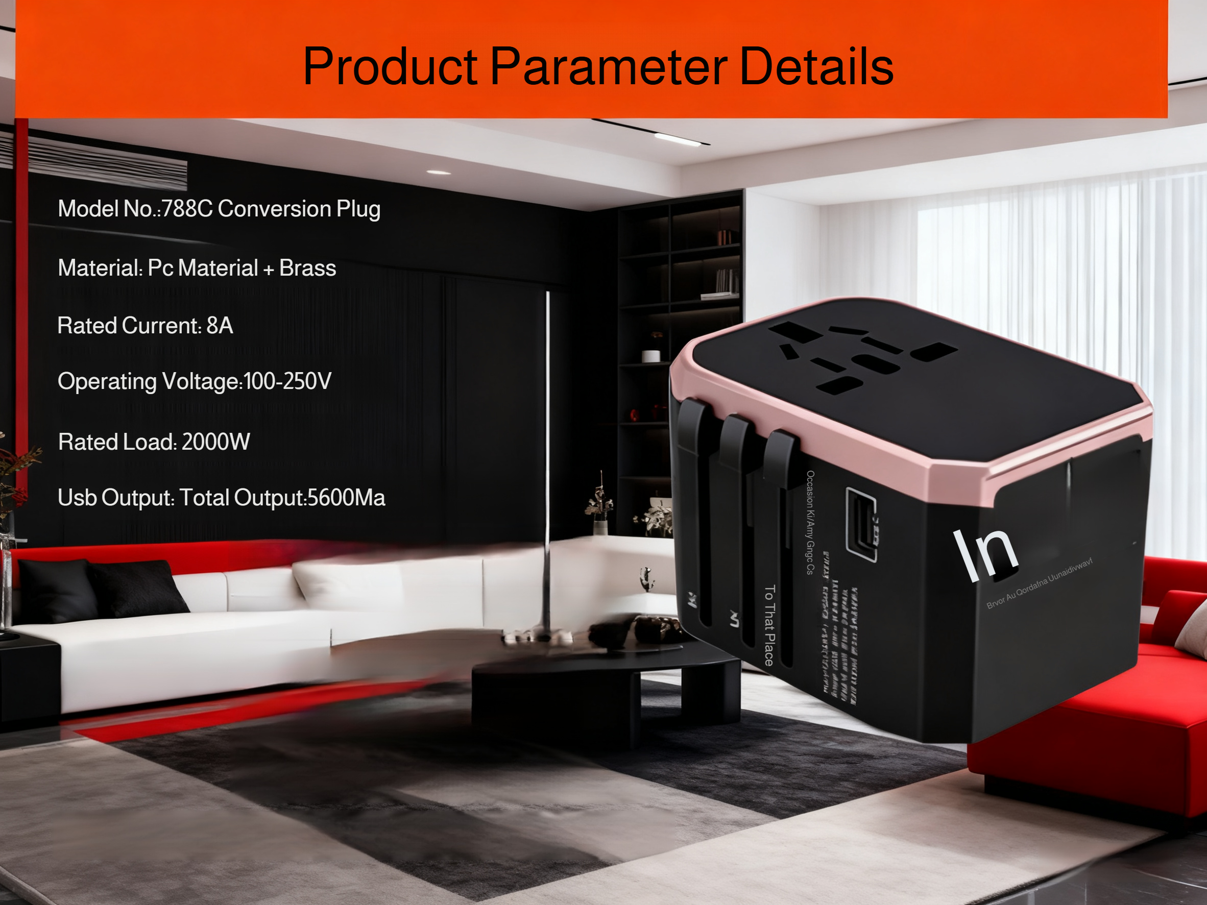 Universal Travel Adapter with built-in fuse protection