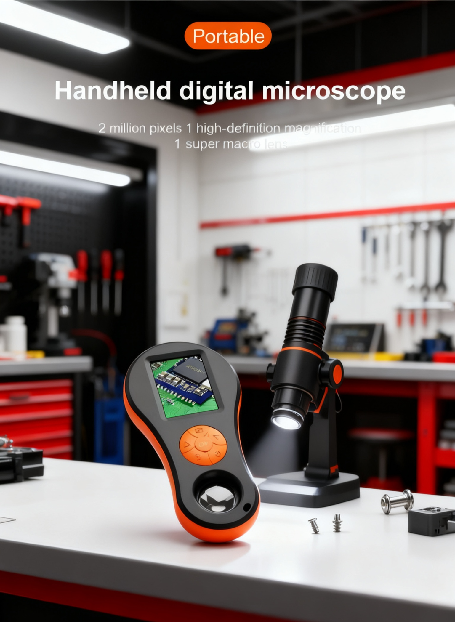 Professional digital microscope with adjustable magnification