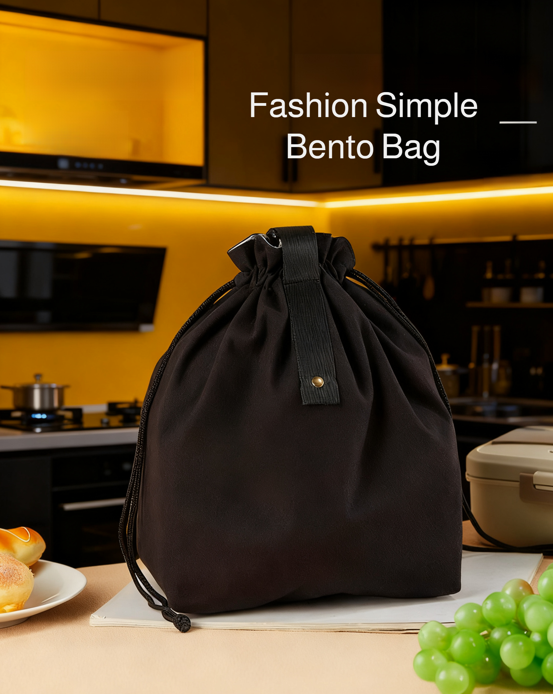 Portable thermal lunch tote for students with bento box storage