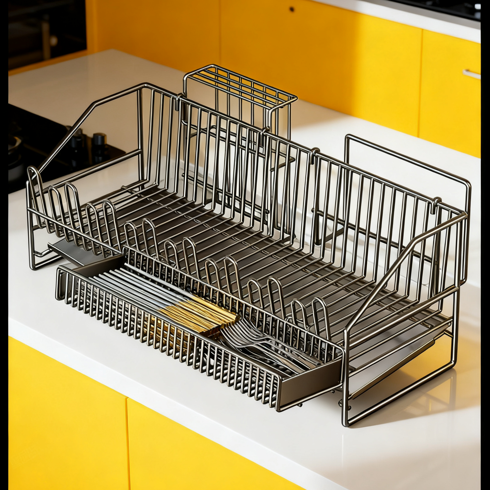 Multifunctional Desktop Kitchen Tableware Draining Storage Rack