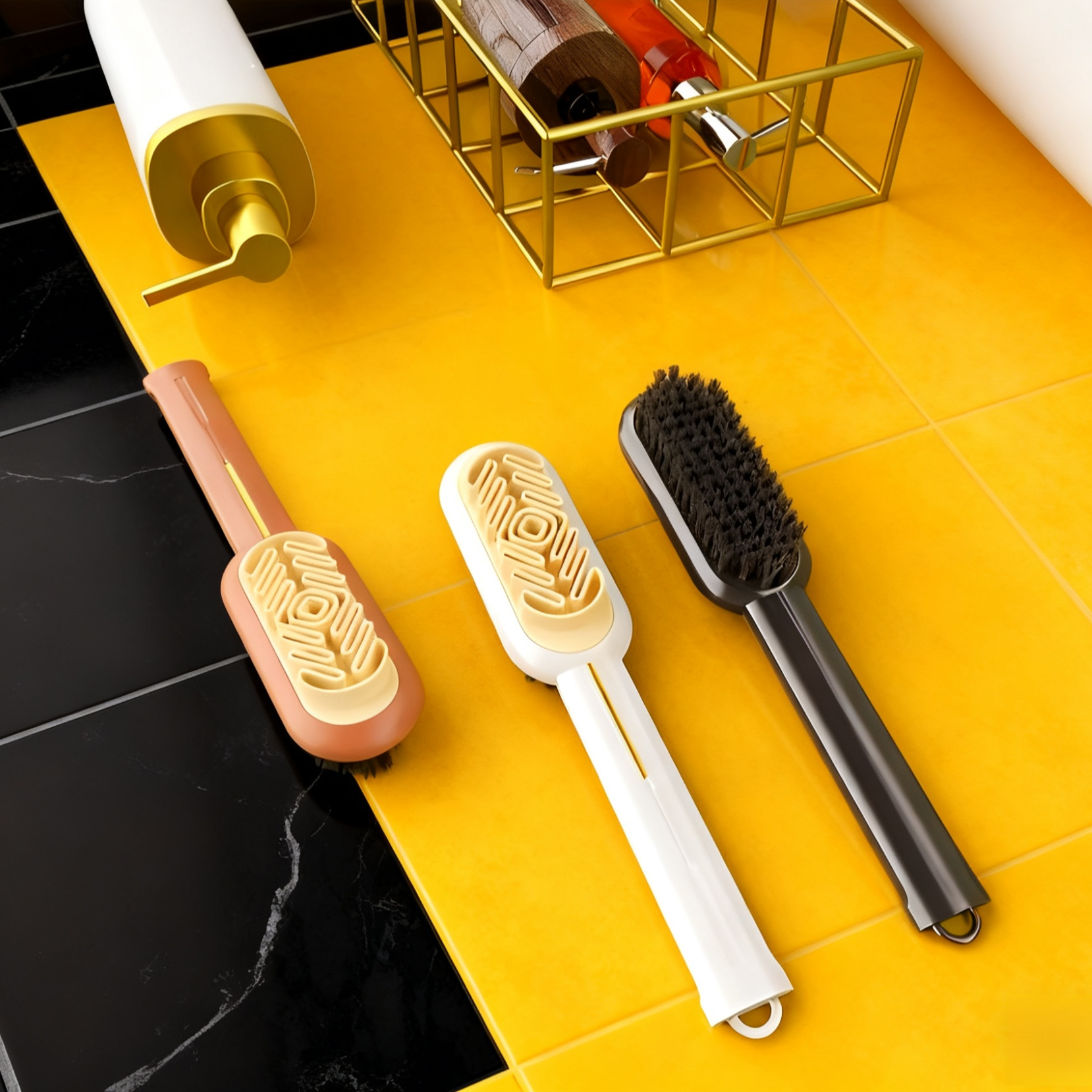 Long Handle Natural Rubber Sneaker Cleaning Brush