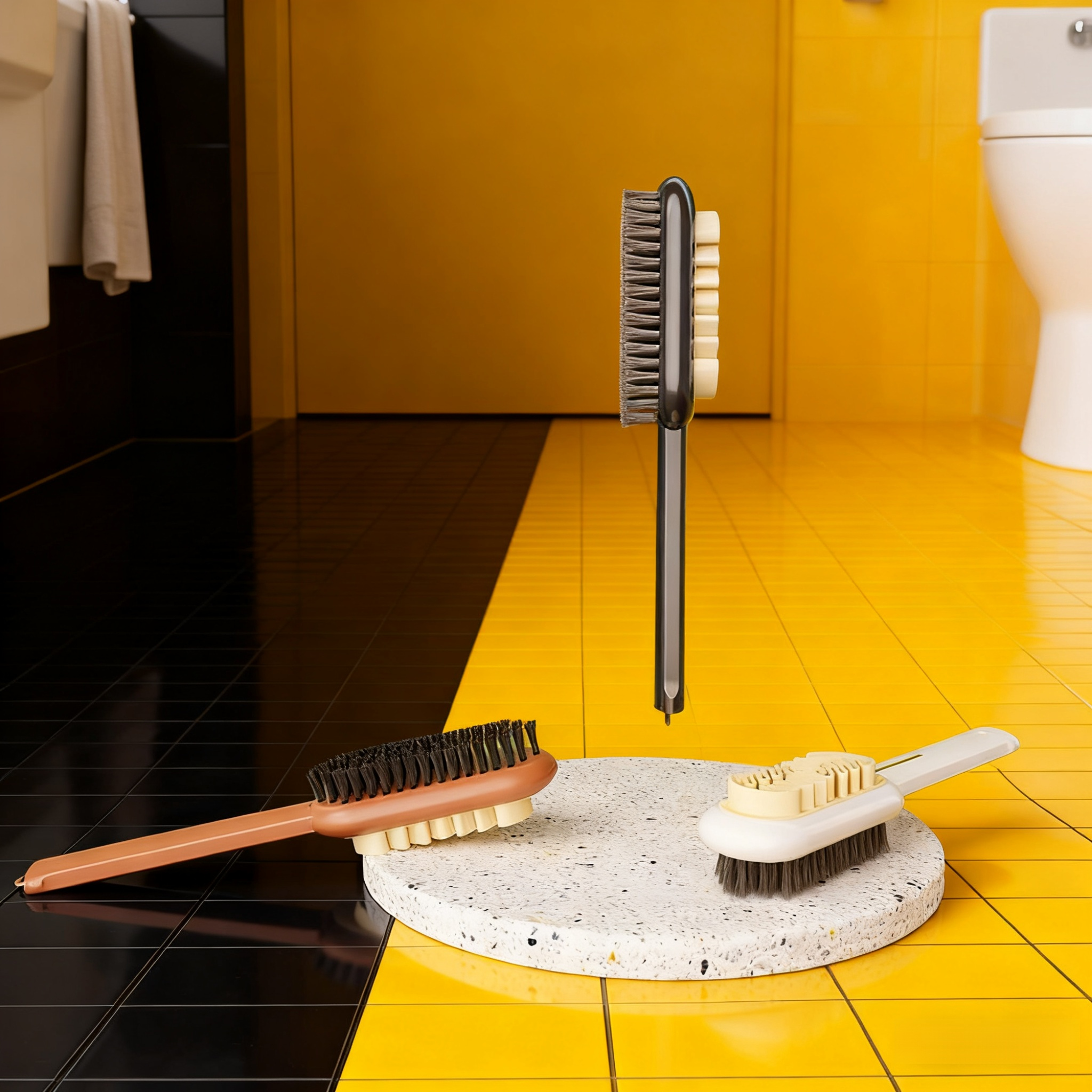 Eco-friendly sneaker cleaning brush with ergonomic long handle