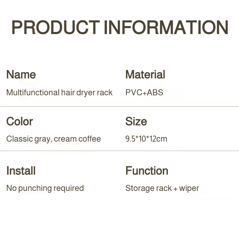 Multifunctional bathroom hair dryer rack