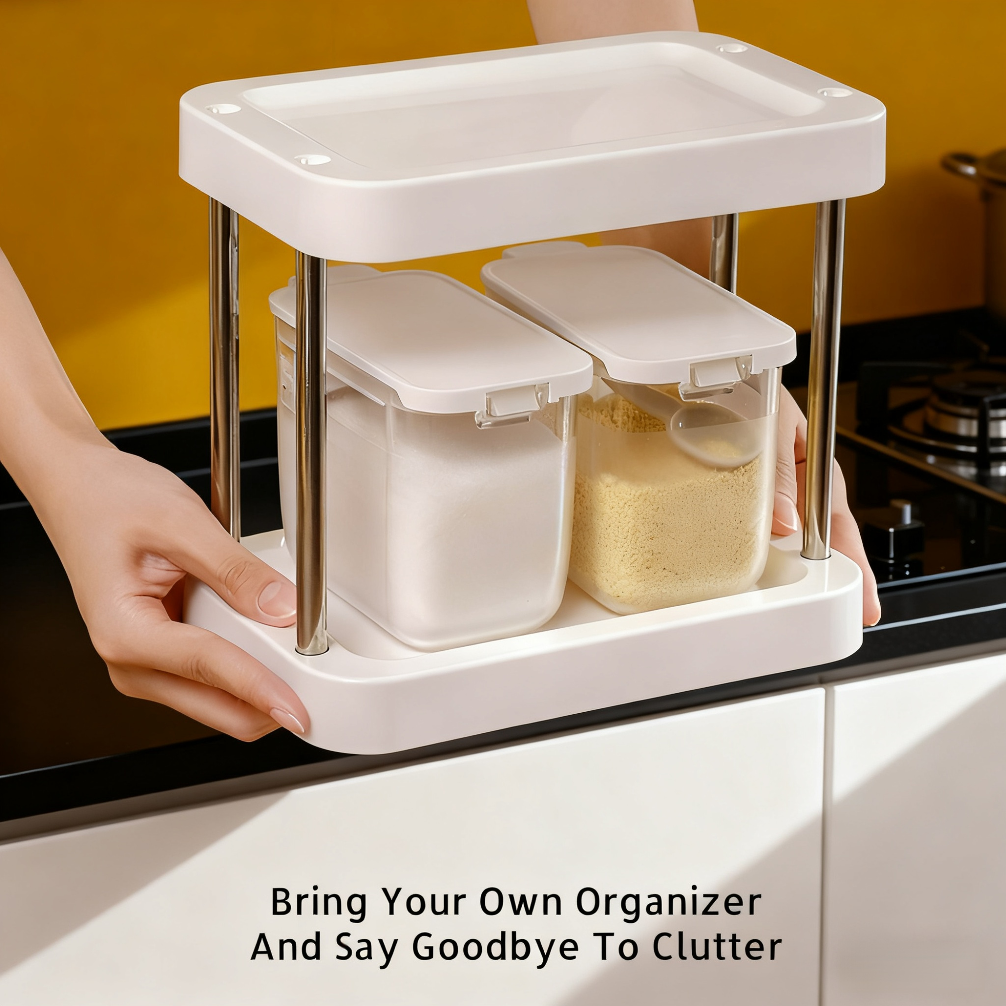 Modern kitchen spice rack maximizing storage space