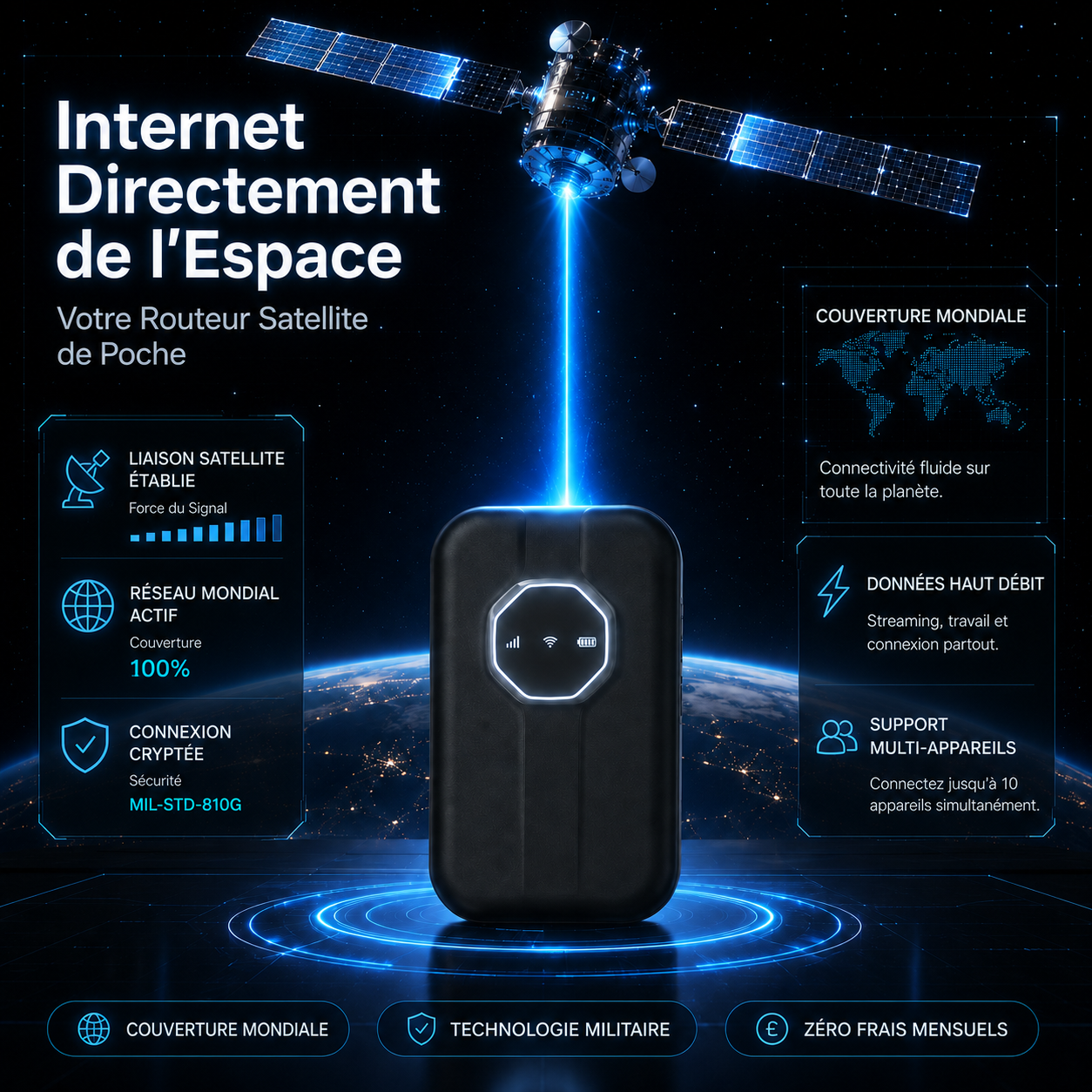 ⚡Routeur WiFi Satellite | Internet à Vie Sans Abonnement | Connexion Sans SIM |✅