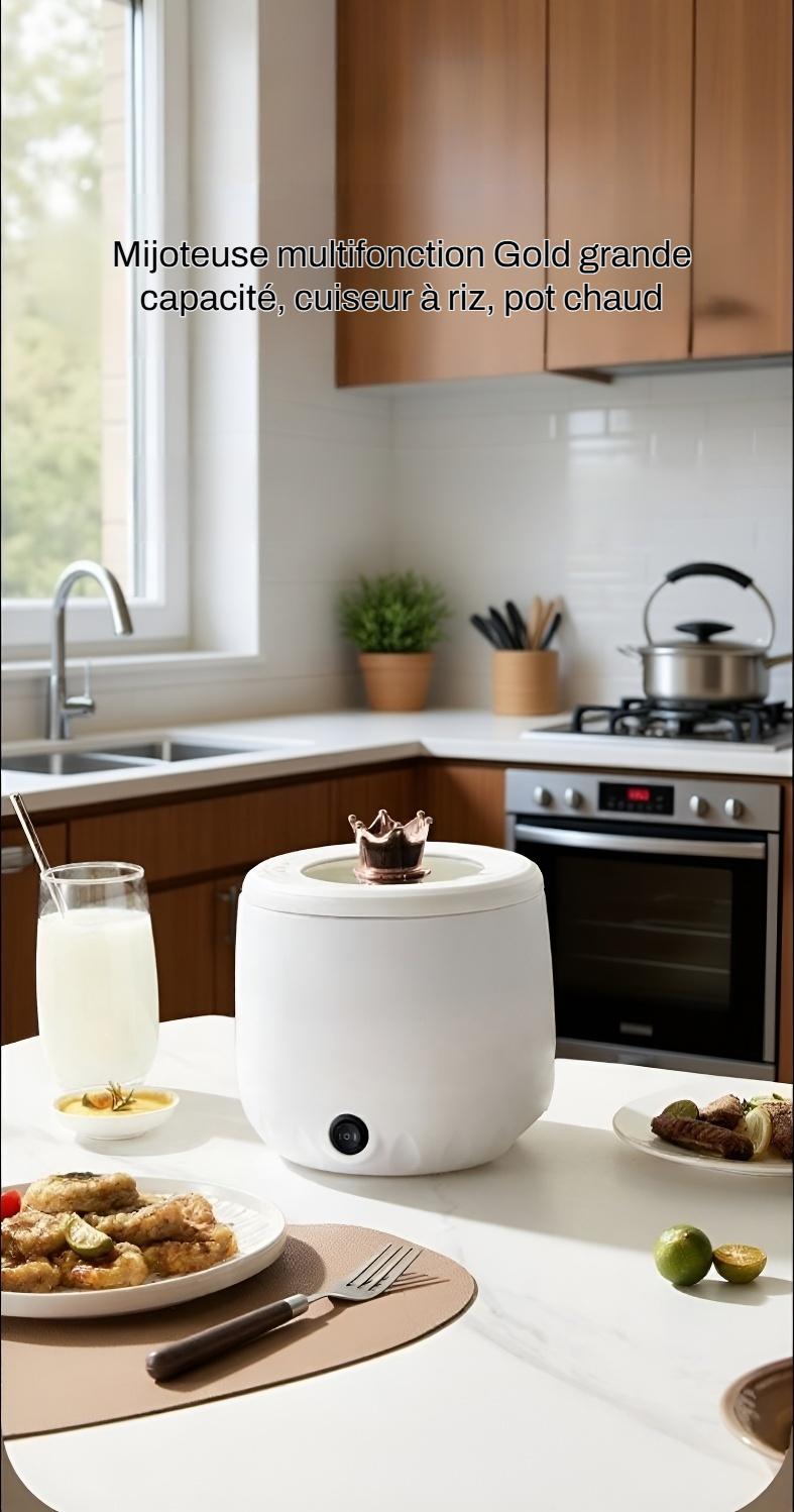 Marmite électrique anti-adhésive en action avec légumes frais