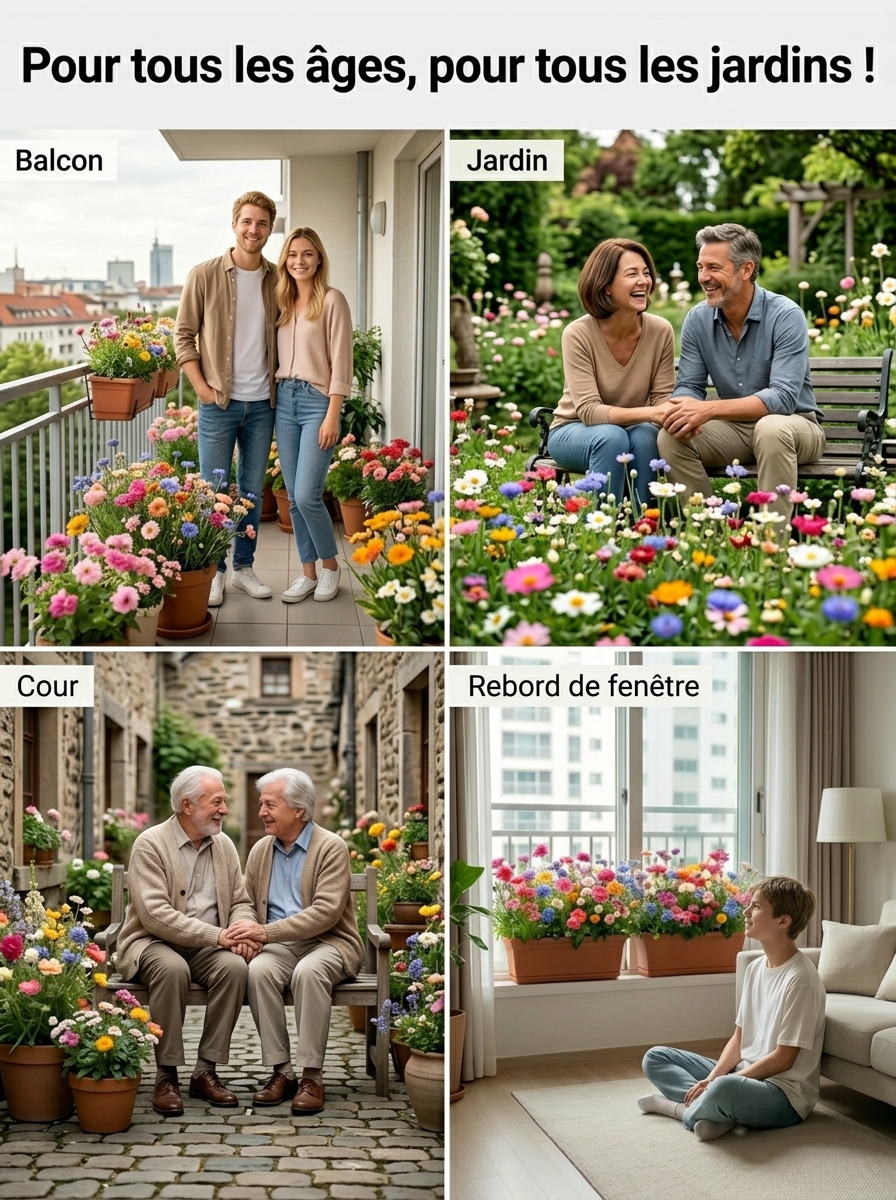 Mélange de fleurs biologiques Viresta | 18 000 graines | 300 jours de floraison | Idéal pour les abeilles