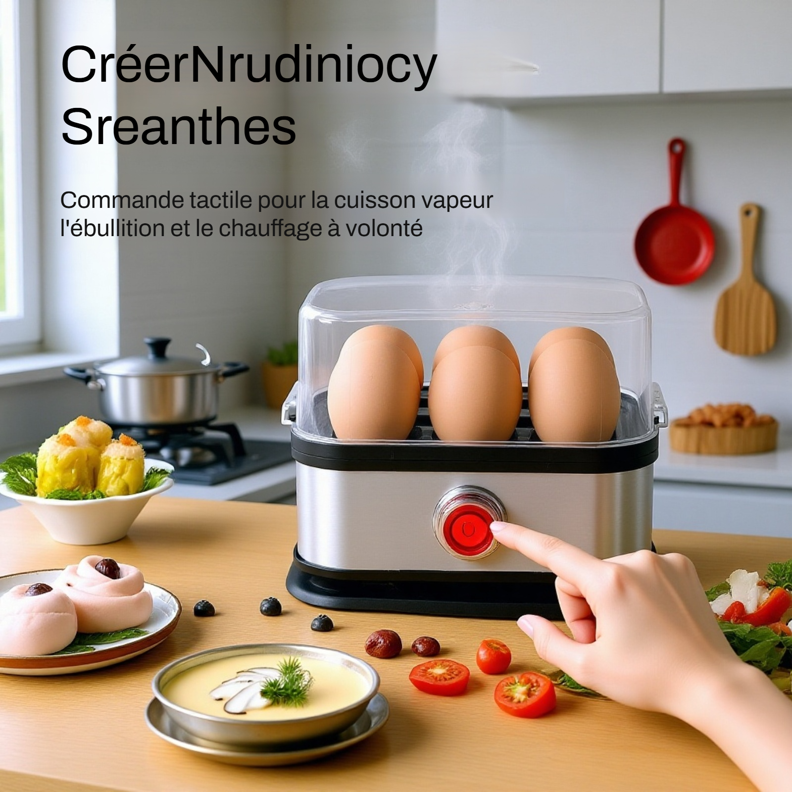 Appareil à cuire les œufs compact et mobile