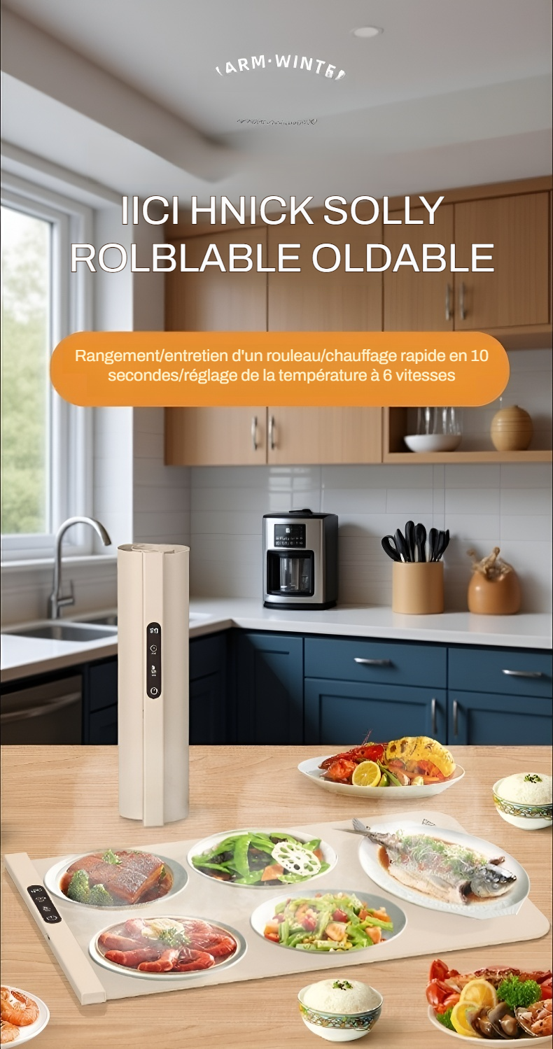 Planche chauffante pliable en silicone pour cuisine