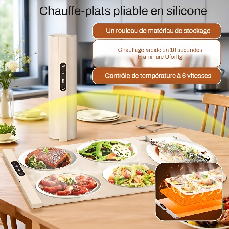Planche chauffante pliable en silicone