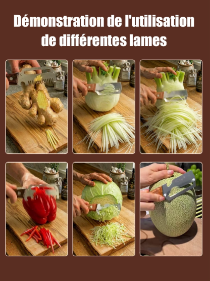 Éplucheur Multifonction Suisse | Lame Titane Inusable | Épluche Tranche Julienne | Gain de Temps 