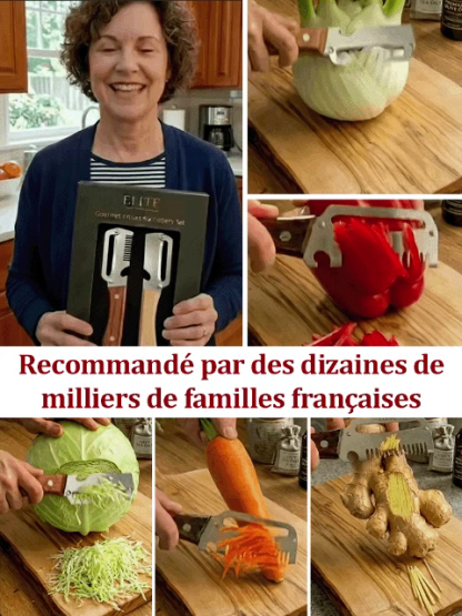 Éplucheur Multifonction Suisse | Lame Titane Inusable | Épluche Tranche Julienne | Gain de Temps