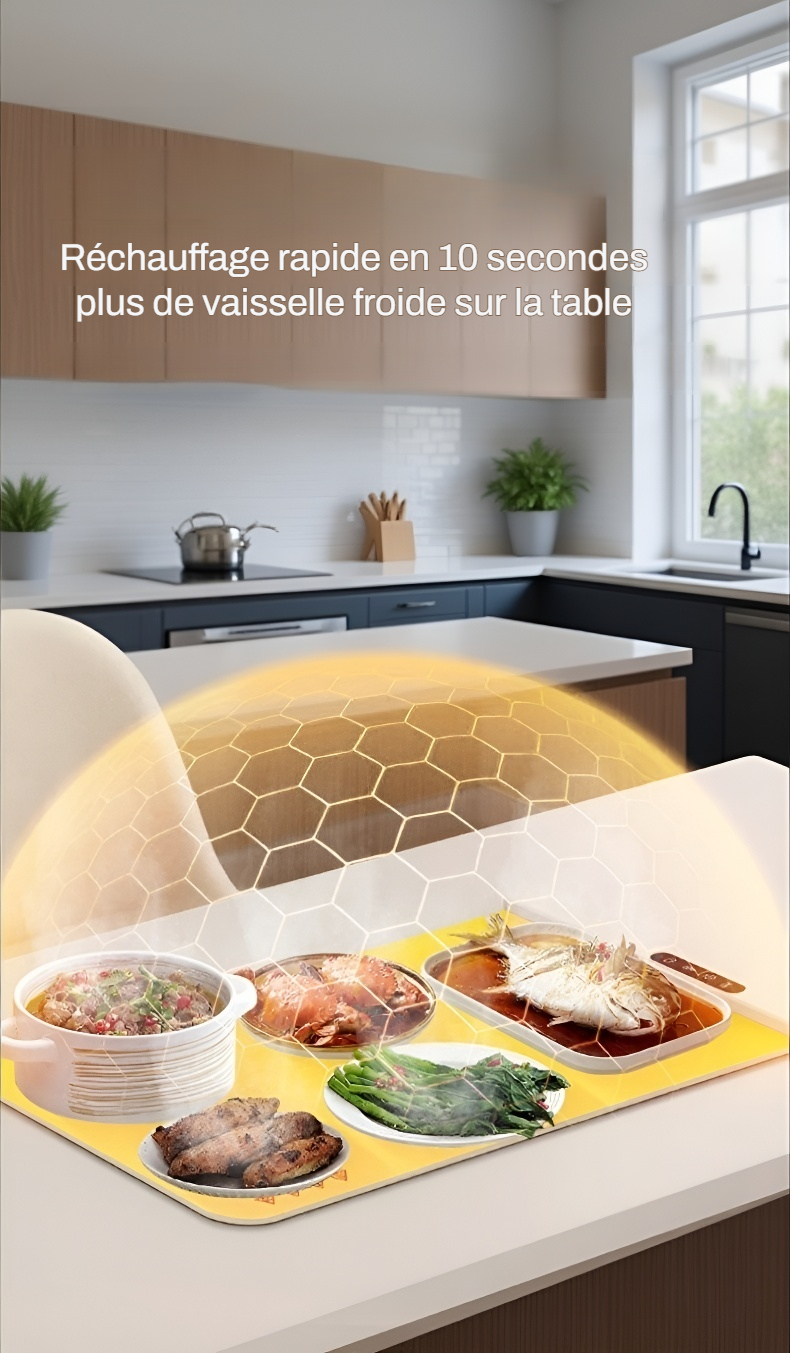 Chauffe-plats pliable en silicone résistant