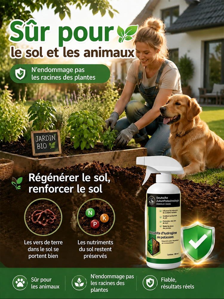 Désherbant Puissant Certifié | Élimination des Racines en 24h | Sûr pour Animaux | Prêt à l'emploi
