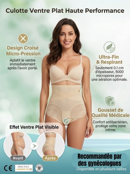 【Recommandé par les Gynécologues】Culotte Gainante Invisible Ventre Plat ❤️
