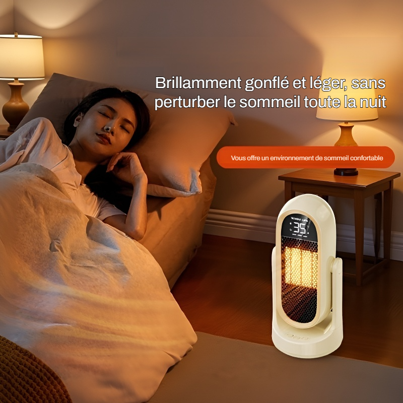 Chauffage soufflant oscillant automatique, économique et humidificateur