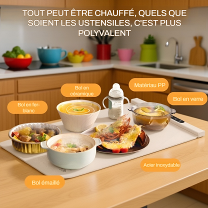 Planche chauffante pliable en silicone