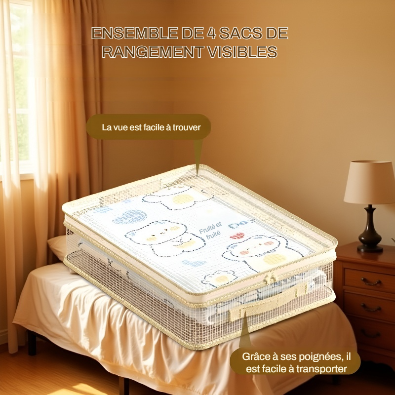 Lot de 4 housses de rangement pour vêtements, protection contre la poussière et la moisissure