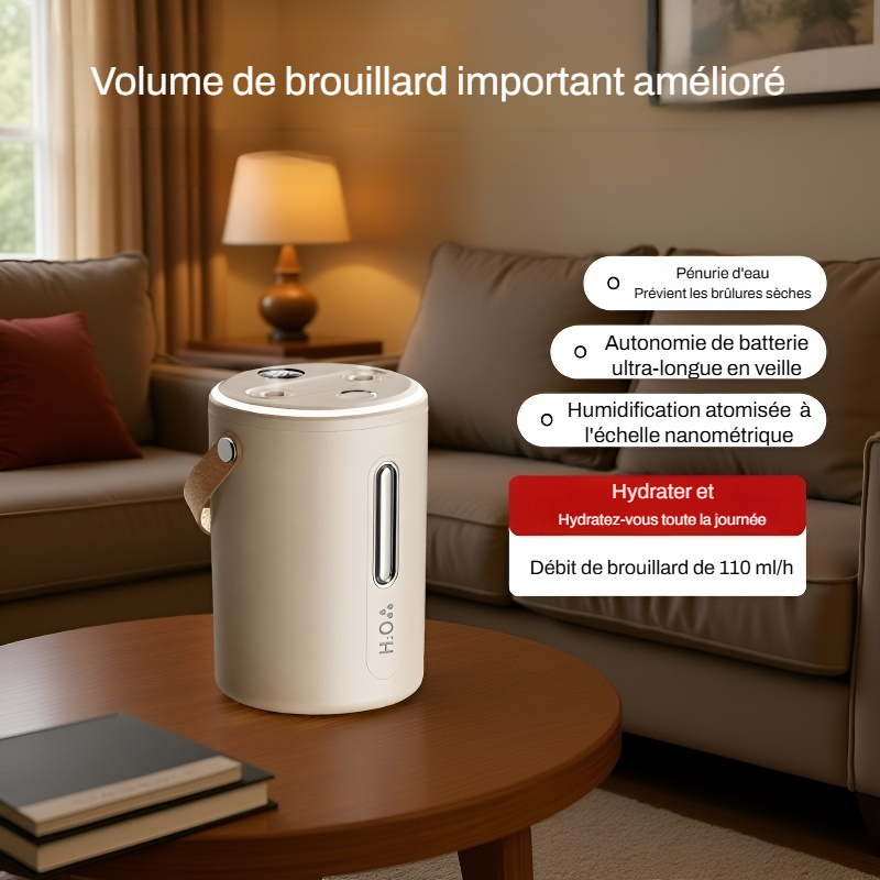 Humidificateur à grande capacité à double pulvérisation et large angle