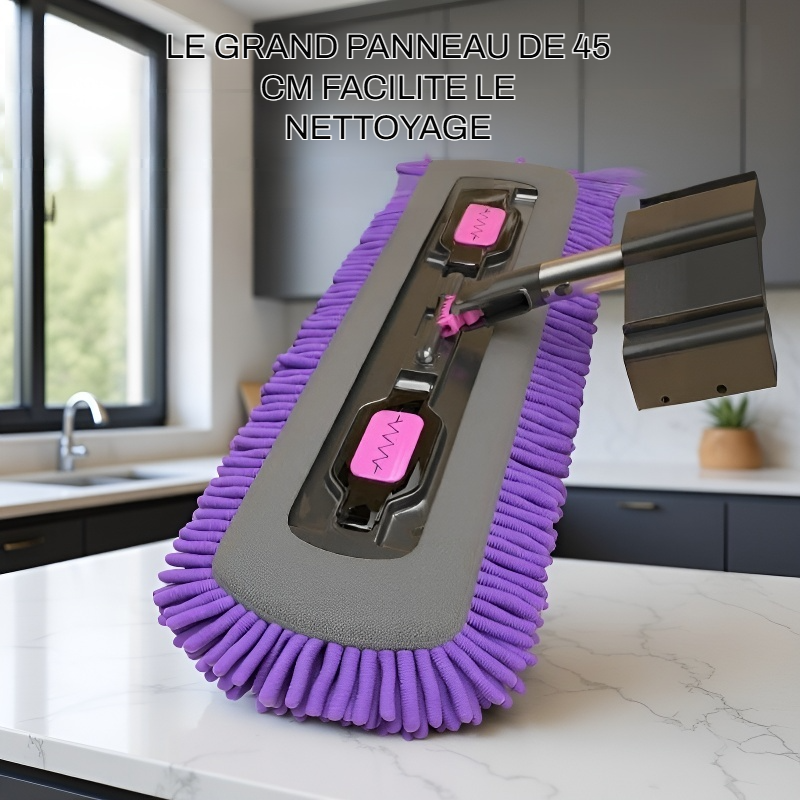 Balai plat maison, nettoyage à sec et humide, absorption d’eau efficace, sans lavage à la main