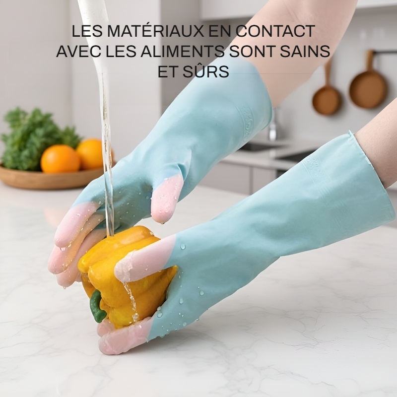 Gants ménagers imperméables et résistants pour la lessive et la vaisselle