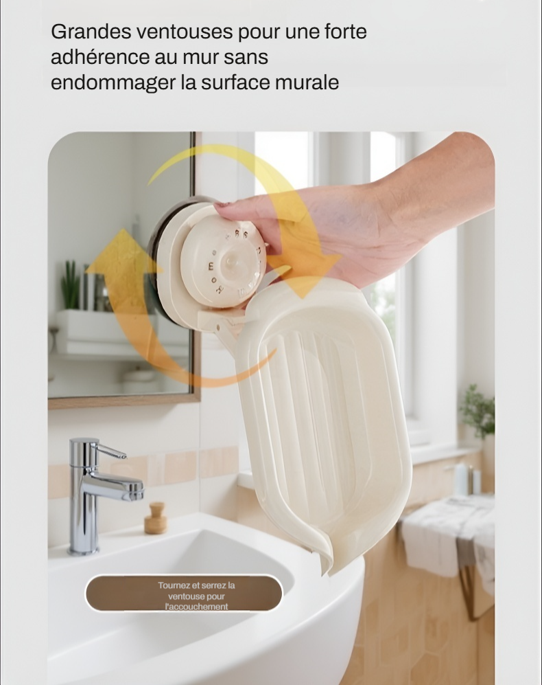 Installation facile de la boîte à savon sur carrelage