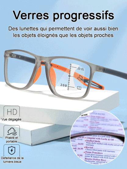 【✨️Réglage intelligent -7,00D à +7,00D】Lunettes ultra-légères et confortables anti-lumière bleue pour presbytes