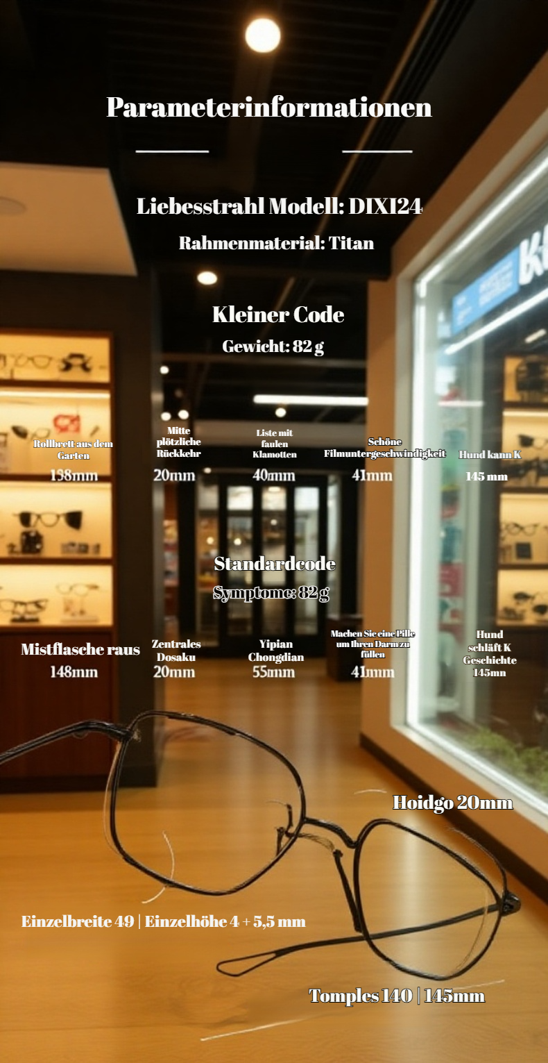 Modischer Titanrahmen für Herrenbrillen